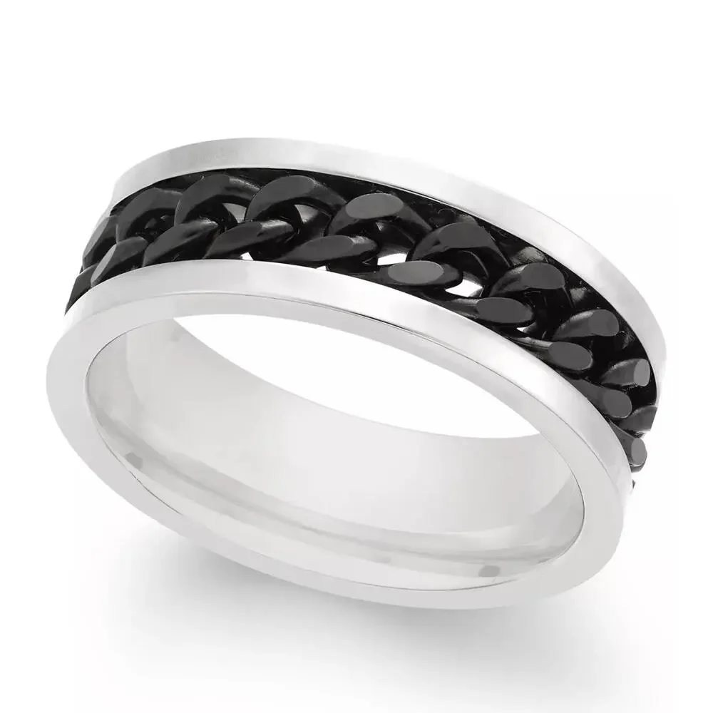 Sutton by Rhona Sutton Men's Two-Tone Chain Ring Size 10